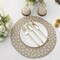 TAUPE 6 Plastic 13" Irregular Round CHARGER PLATES Animal Pattern